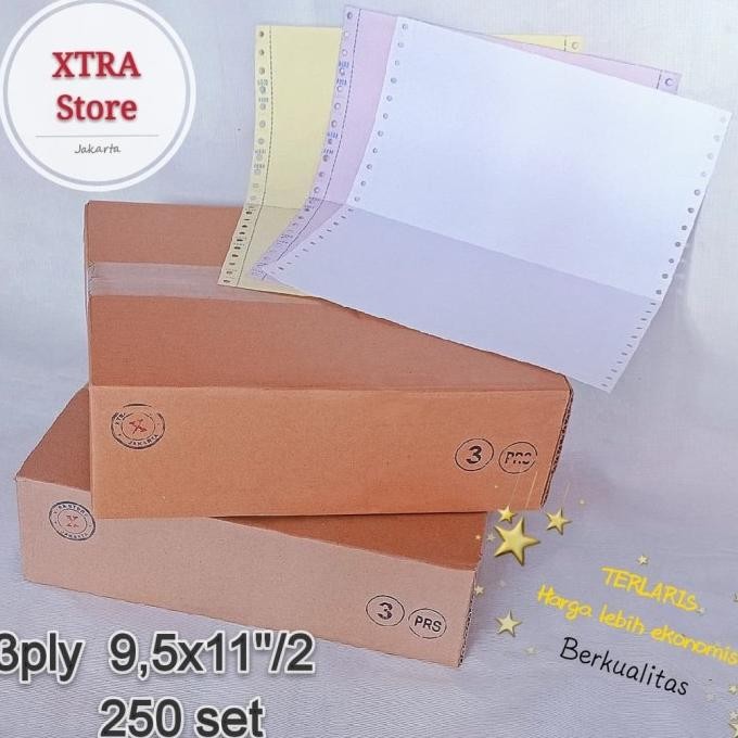 

ECER Kertas Continuous form 3ply NCR isi 500 sets 9.5x11dibagi 2