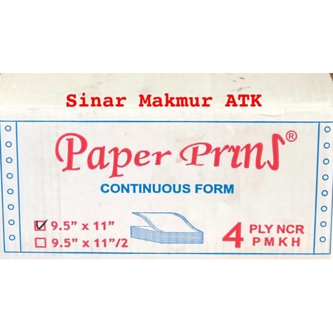 

TERMURAH - Continuous Form / Kertas Komputer Paper Prins 91/2x11 4 ply (K4)