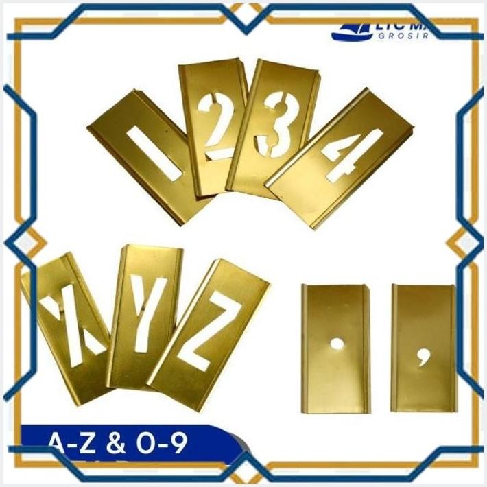 

[ITC55] IMPA 613138 CLIP-ON BRASS STENSILS LETTER & FIGURE INTERLOCKING ADJUSTABLE A-Z & 0-9 76 PCS - 2.5