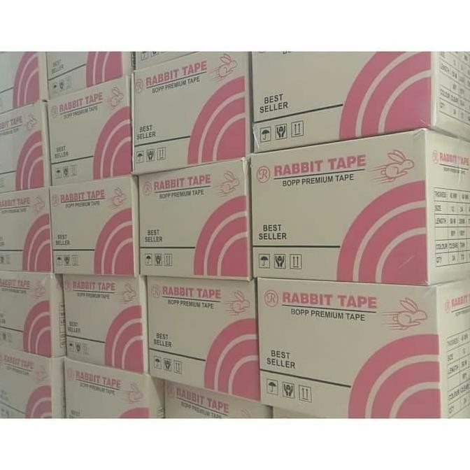 

TERBARU - [Dus] Lakban Bening 2 inch x 100yard / Lakban 100 Yard Rabbit Tape OK