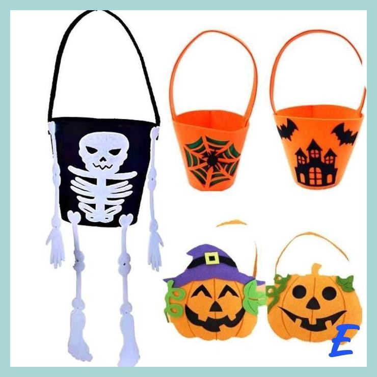 

| MIS | TAS PERMEN LABU HALOWEEN CANDY BAG TRICK OR TREAT PUMPKIN ORANGE SKULL