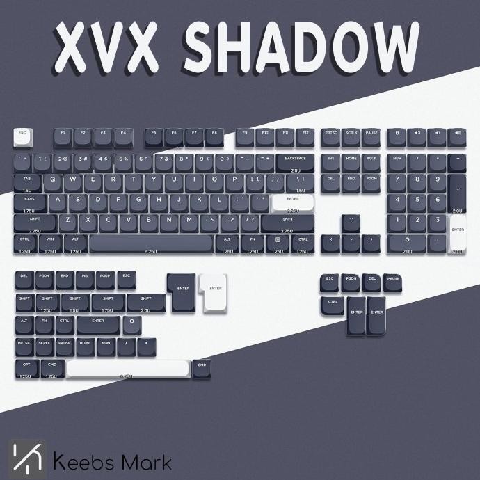 NEW XVX Shadow Keycaps - Low Profile 144 Keys Mechanical Keyboard