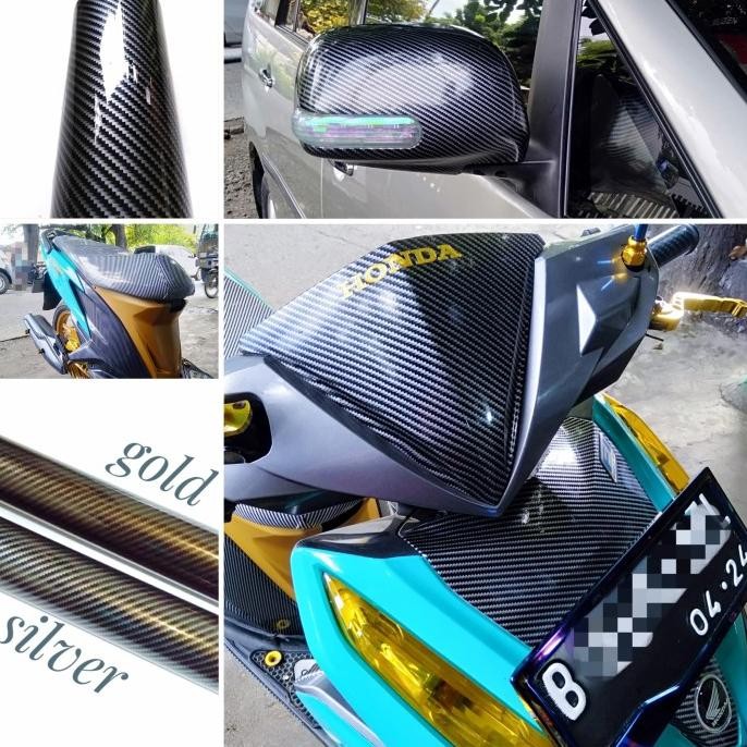 Sticker Skotlet Carbon Motor Mobil Kevlar 5D Barang Berkualitas