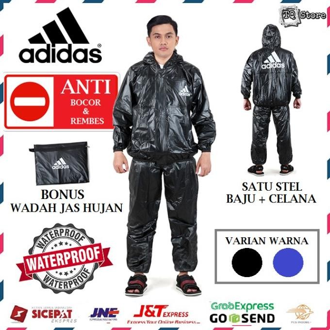 HRG DISKON Jas Hujan Motor Raincoat Mantel Hujan Pria Wanita Tebal Warna Hitam