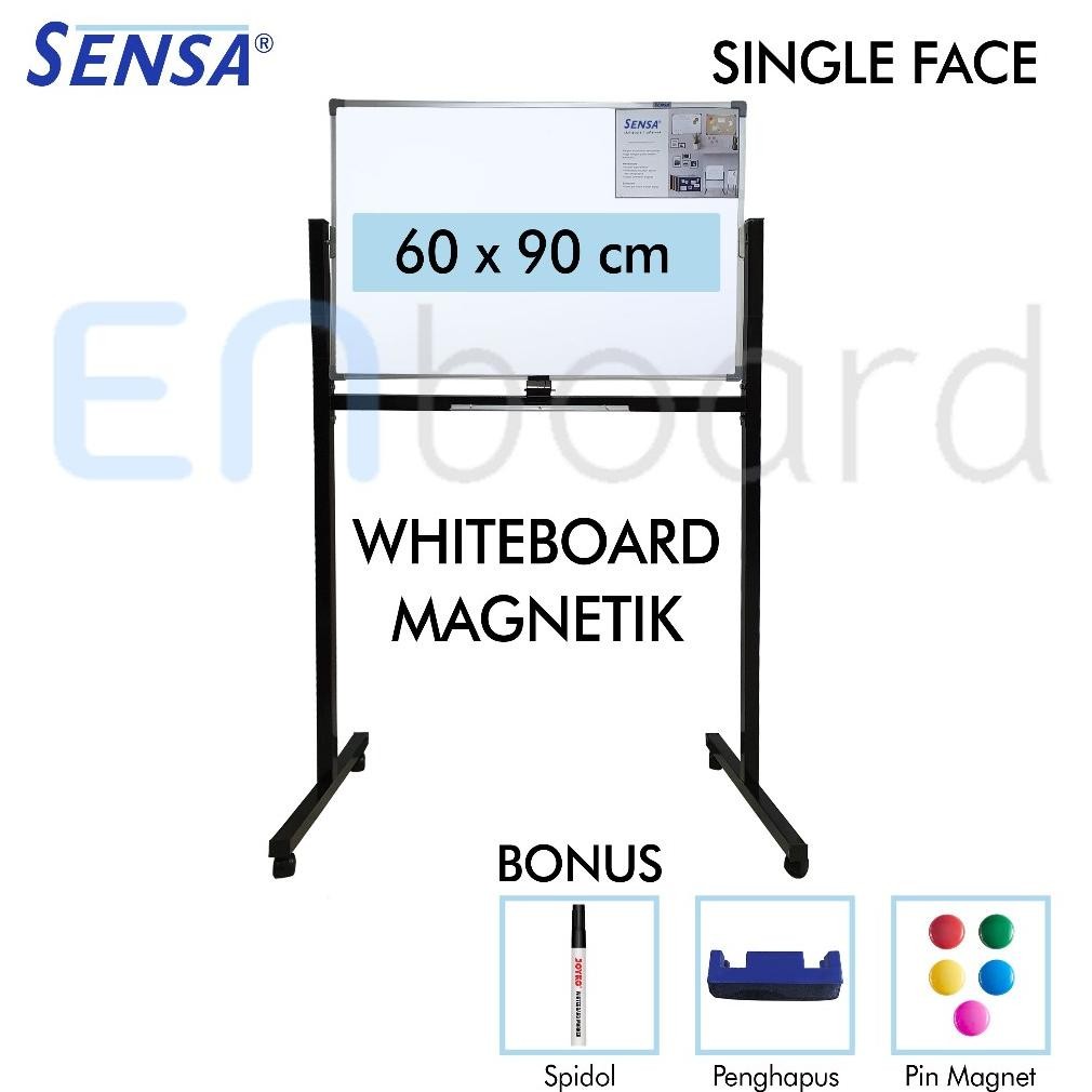 

Papan Tulis Whiteboard / White Board Standing Magnet Single F Sensa 60 x 90 cm