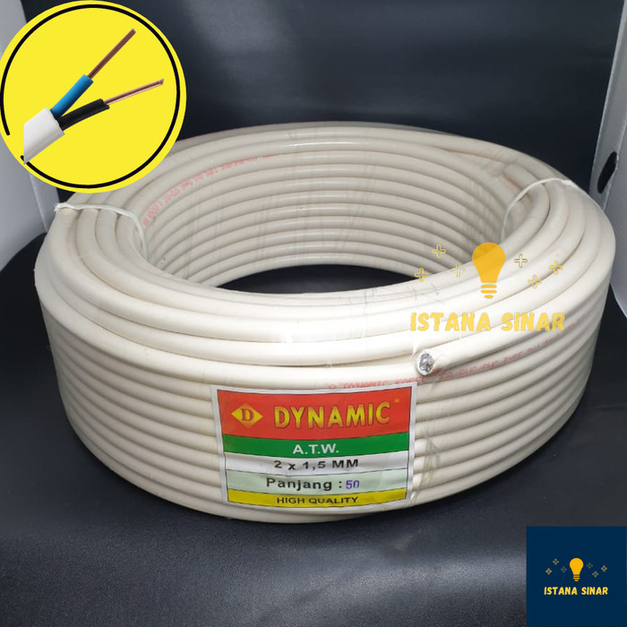 TERMURAH Kabel listrik Dynamic NYM 2 x 1.5 / Kabel tembaga / Kabel kawat 1 Roll
