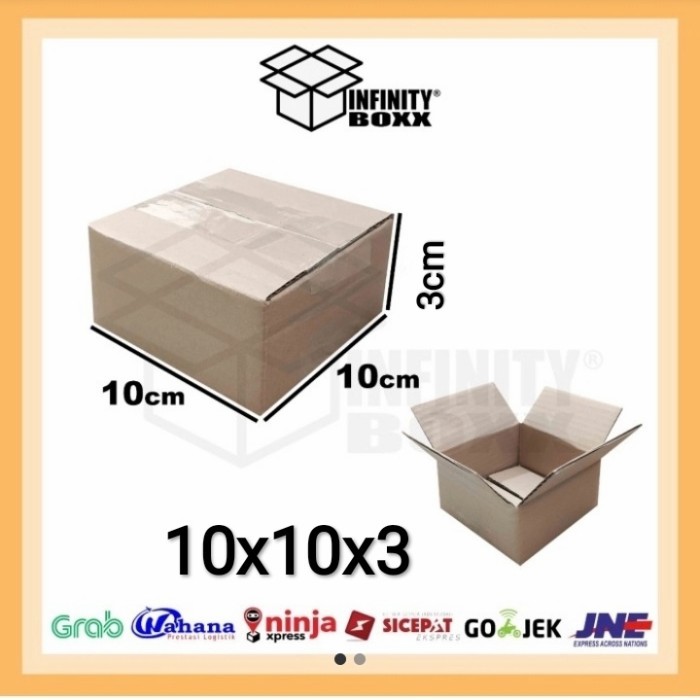 

kardus box packaging packing 10x10x3 cm SHEET POLOS