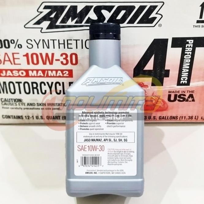 Oli Amsoil Motorcycle 10W-30 Full Synthetic 4T Barangbaru