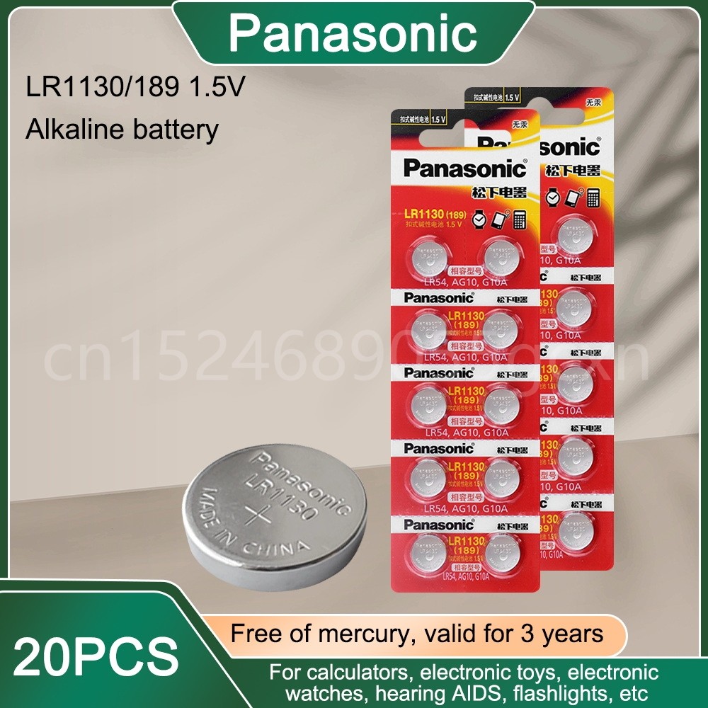 20PCS Panasonic AG10 LR54 Cell Coin 1.55V SR54 389 189