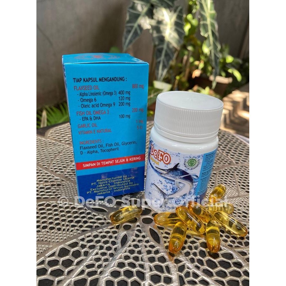 DeFO Super Kapsul Suplemen Minyak Ikan Deep Sea Fish Oil & Flaxseed