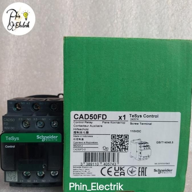 KONTAKTOR CAD50FD 110V DC CONTAKTOR SCHNEIDER 1011T