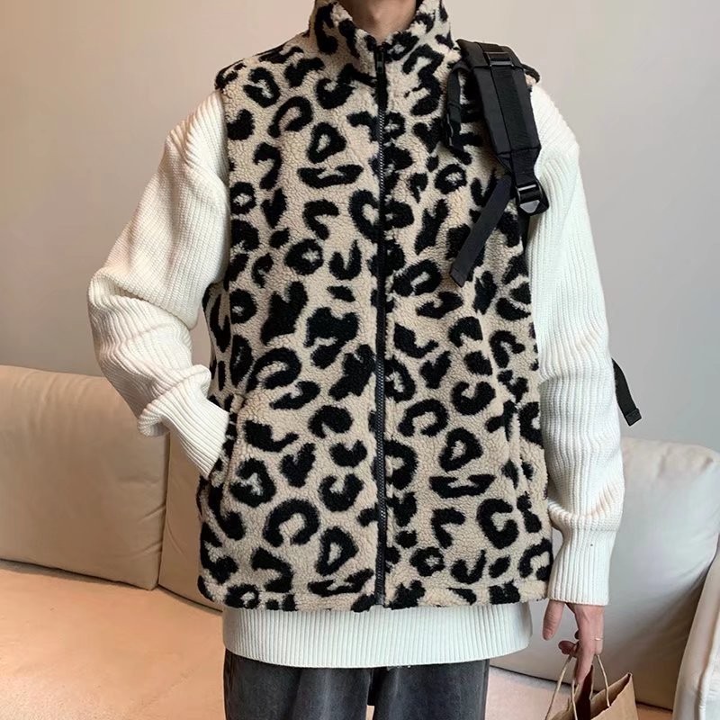 Jaket Rompi Katun Motif Macan Tutul, Jaket Rompi Katun untuk Pria