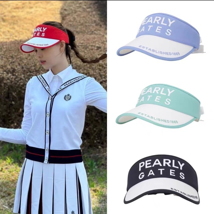 Topi Pearlygates cap topi golf women visor ribbon pearly gates