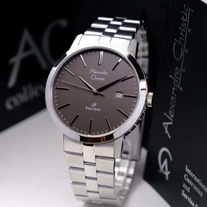 ALEXANDRE CHRISTIE AC1007MD AC 1007 SILVER BLACK JAM TANGAN ASLI