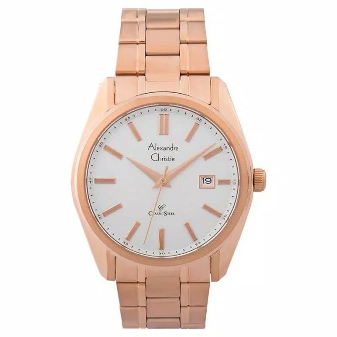 ALEXANDRE CHRISTIE AC8514 AC 8514 COUPLE BLUE ROSE GOLD ORIGINAL