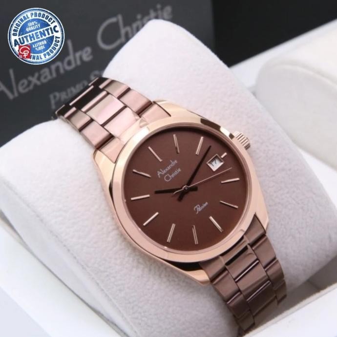ALEXANDRE CHRISTIE AC2839 AC 2839 BROWN ROSEGOLD JAM WANITA