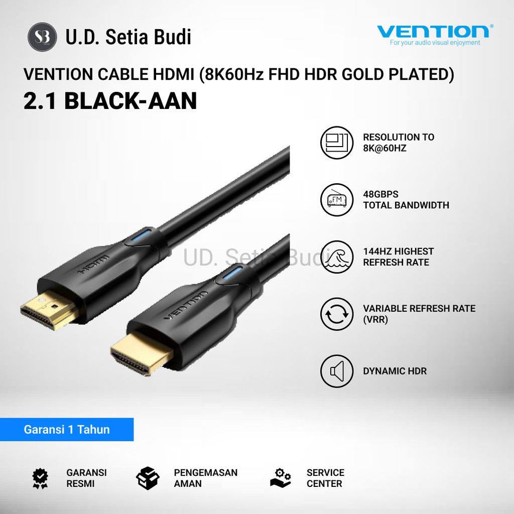 Vention AAN Kabel HDMI 2.1 Male to Male Ultra HD 8K 4K FHD HDR