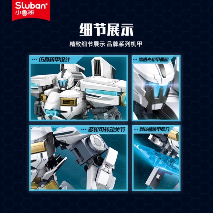 Mainan Brick Sluban Mecha Robot Ice Protector M38-B1151