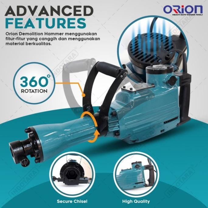 

Mesin Jack Hammer Bobok Beton Orion Dh-65A Demolition Hammer Dh-65A Original Dan Terpercaya
