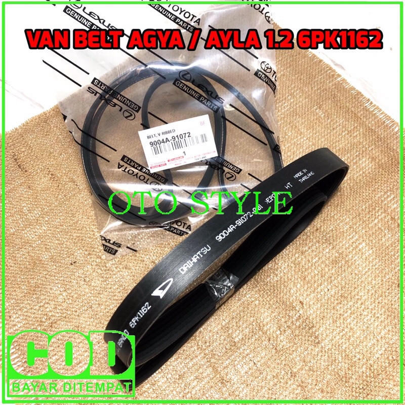 VAN BELT AGYA 1.2 6PK1162 - TALI KIPAS AGYA AYLA 1.2 - FAN BELT AGYA 6PK 1162