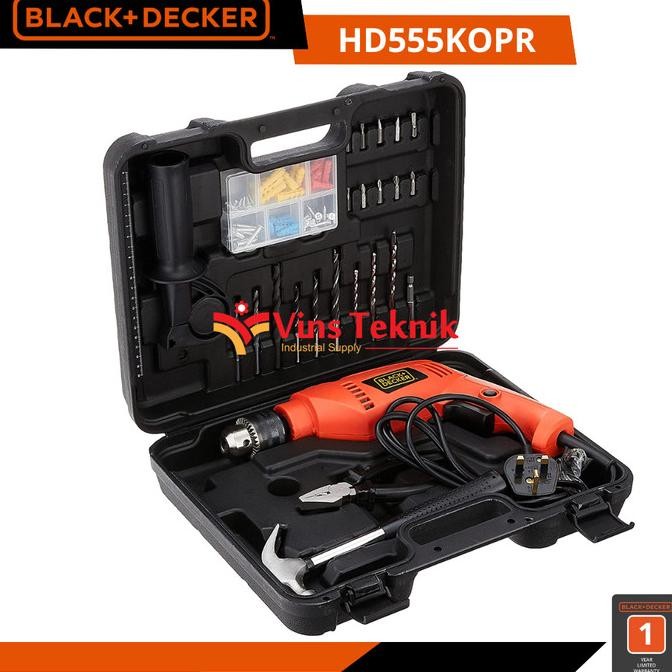 

Mesin Bor Tembok Set Hammer Drill Hd555Kopr Black+Decker Hd 555 Kopr Original Dan Terpercaya