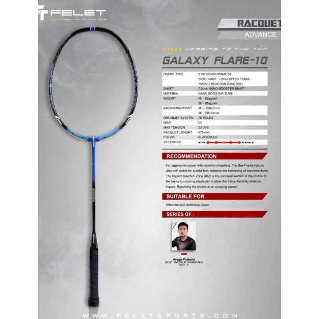 Sale Raket Badminton Felet Aeromars 10 Galaxy Flare 10 Original Termurah Terlaris