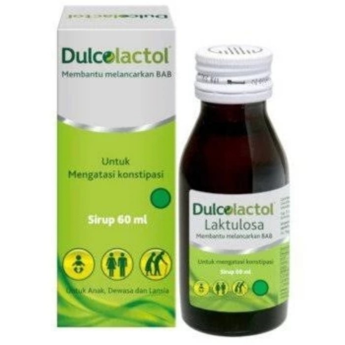 Terlaris DULCOLACTOL Syrup 60 ml / Dulcolax Sirup / Pencahar Susah BAB Lancar SALE