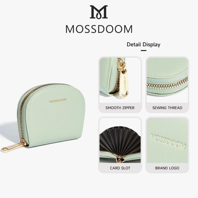 Surprise Mossdoom Dompet Kartu Elfrea Card Holder Setengah Bulat Wallet Zip Wanita Fashion 2024