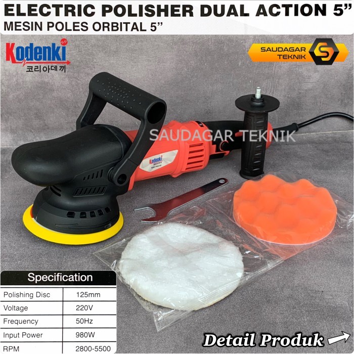 Mesin Poles Mobil Dual Action Variable Speed Polisher 5" Dual Action