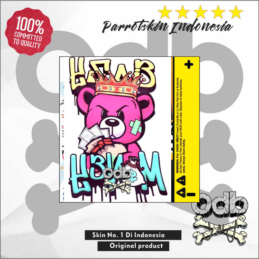 

Wrap* Warp Baterai Stiker Wrap Odb Anime Mukay 18650 21700 Per Tedy Bear Wrap Skin Stiker Garksin CUSTOM Gratis (2pcs)