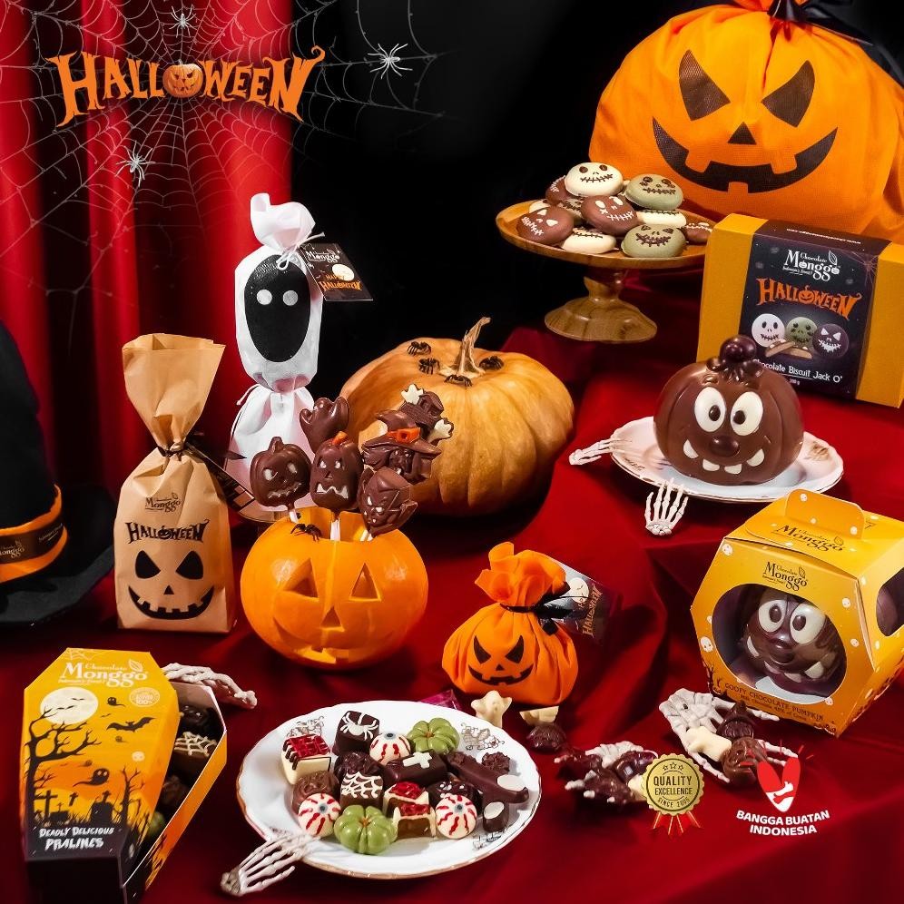 

CR - Chocolate Monggo | Halloween Chocolate Lollipop 4 Pieces | Hadiah Anak Coklat Pocong TERLARIS