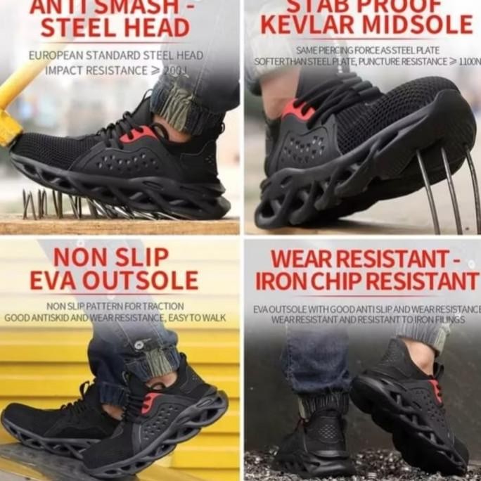 Sepatu Sneakers Safety pria sport sepatu safety casual pria lapangan