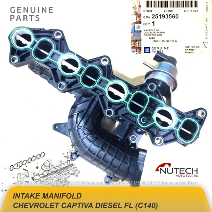 Intake Manifold Manipol Manifol Chevrolet Captiva FL Diesel C140 GM