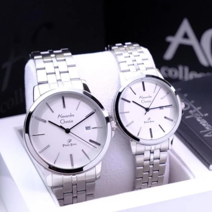 JAM TANGAN PRIA WANITA ALEXANDRE CHRISTIE AC1036 AC 1036 SILVER WHITE