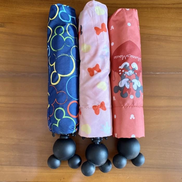 Payung Lipat Foldable Umbrella Disney Mickey Minnie Daiso Korea