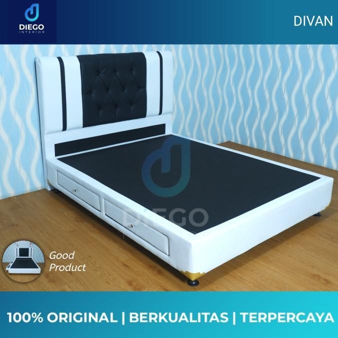 Divan dipan laci sandaran full rangka tempat tidur untuk kasur 160x20