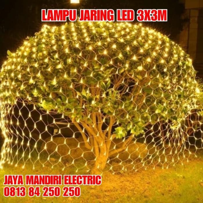 Lampu Natal Jala Led / Lampu Hias Jaring Led Putih Kuning Lampu Dekor