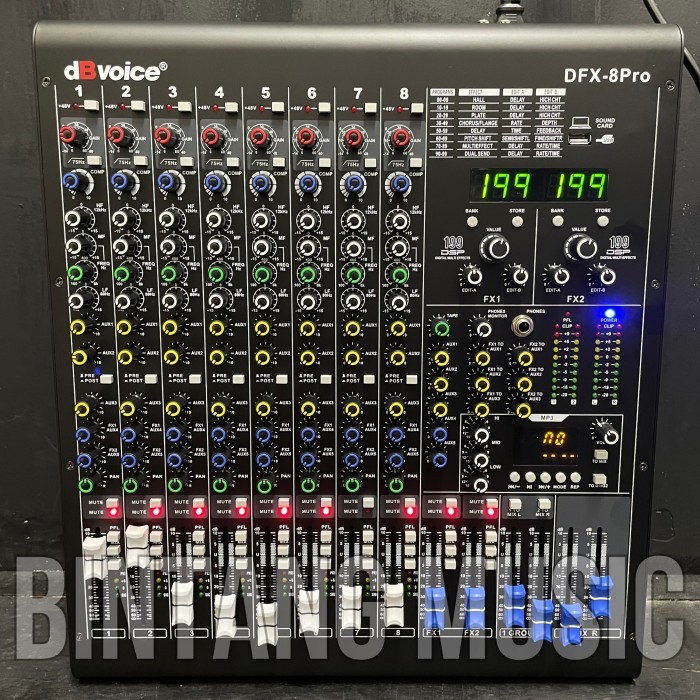 Promoo  mixer audio 8 channel dbvoice dfx 8 pro original 199 dsp dfx 8pro
