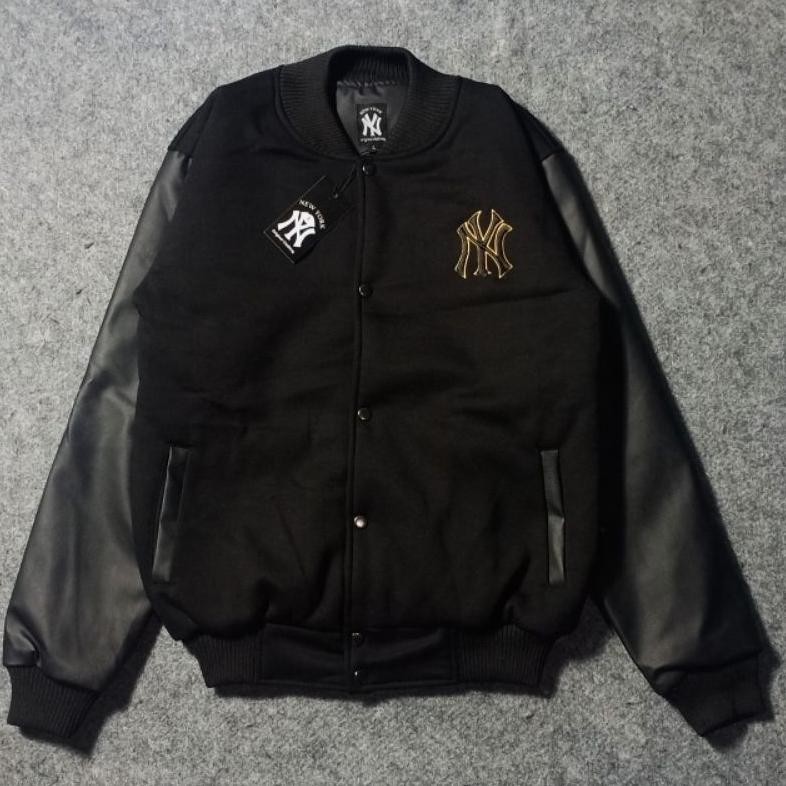 Jaket Varsity Modern Keren Bomber Mlb York Logo Bordier