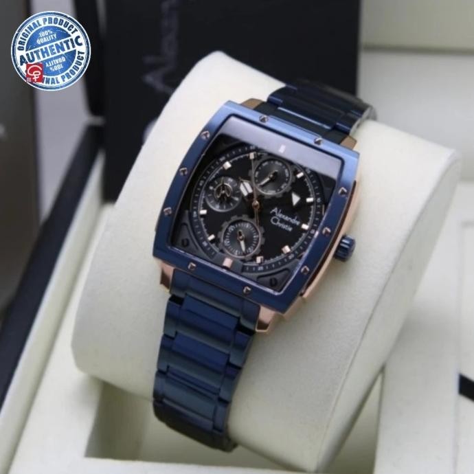 JAM TANGAN WANITA ALEXANDRE CHRISTIE AC6376 AC 6376 BLUE ROSEGOLD