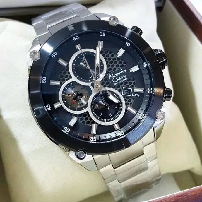 ALEXANDRE CHRISTIE AC6490 AC 6490 SILVER PRIA JAM TANGAN ORIGINAL