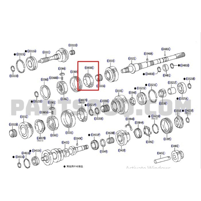 Ring set synchronizer gigi 3 33038-0KXOX innova