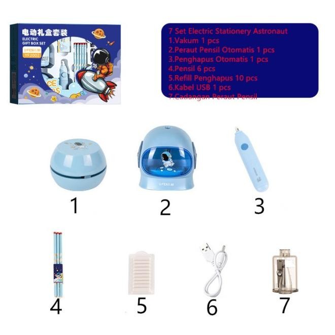

Electric Stationery Set/Set Alat Tulis/Elektrik Rautan Ghapus