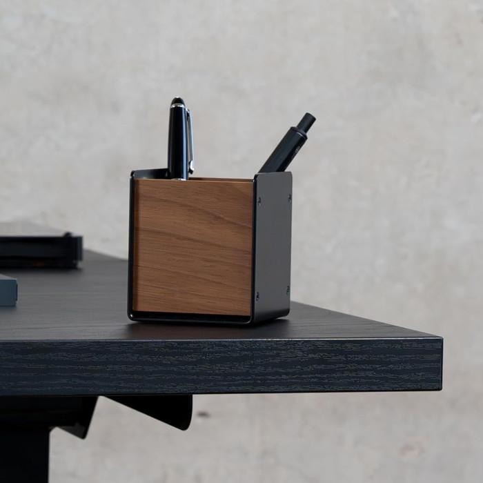 

Wooden Desk Tray Pen Box Holder Premium Wood - Kotak Alat Tulis Pulpen