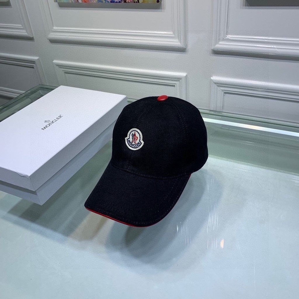 Topi Baseball Kanvas Gaya Sama Selebriti Internet Empat Musim MONCLER Topi Peaked untuk Pria dan Wan