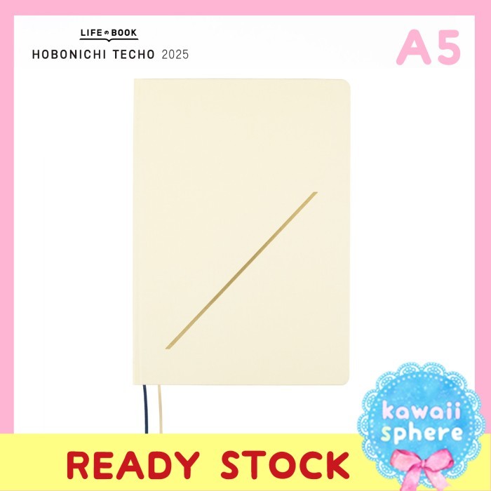 

Hobonichi Techo 2025 HON A5 Slash (Ivory) JPN Hobonichi HON 2025 Ready Stock Handcarry Jepang