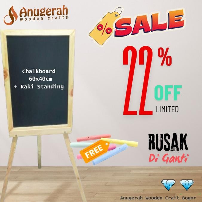 

TERLARIS - Jual Papan Tulis Kapur Murah Standing 40*60cm