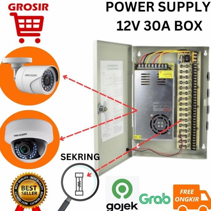 TERBARU - PSU Power Supply CCTV Box 12V 20A BOX / 12V 30A BOX - PSU box CCTV