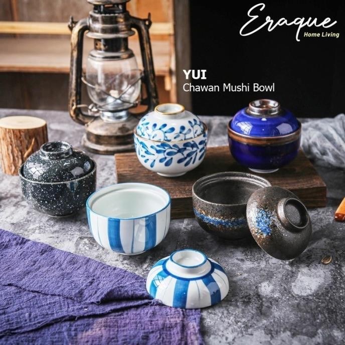 Yui Chawan Mushi Bowl / Mangkok Keramik Rustic Jepang Cawan Mushi