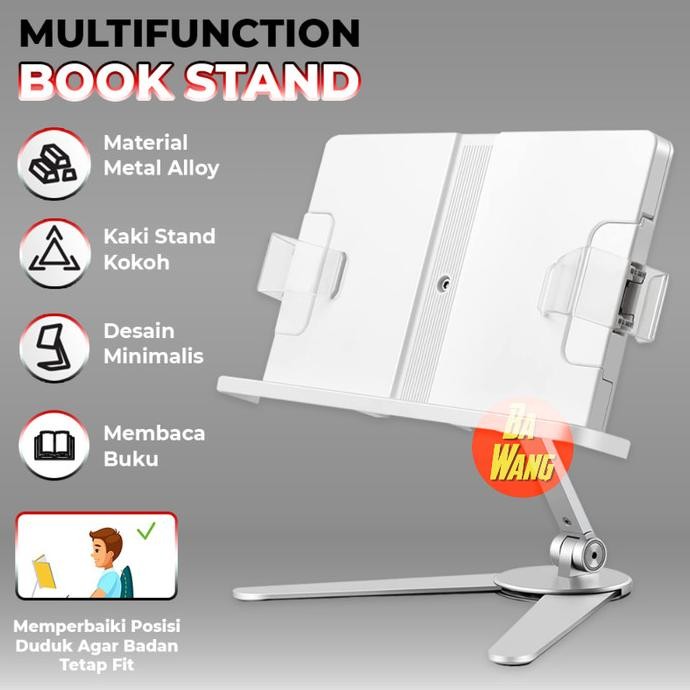 

TERLARIS - Book Stand Standing Holder Dudukan Penjepit Sandaran Tatakan Buku